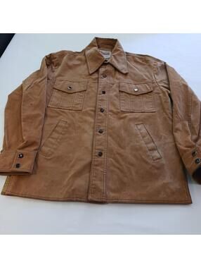 Kentfield Quality Fashion 4-Pockets Snap Button Tan Men's Jacket Size Medium